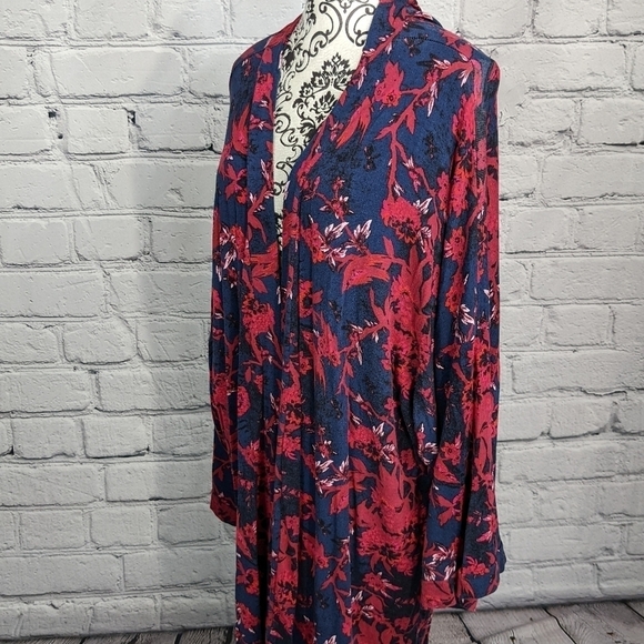 Asos Curve women's 3/4 sleeve stretch knit open cardigan floral print sz 24 bb10 - Picture 9 of 10